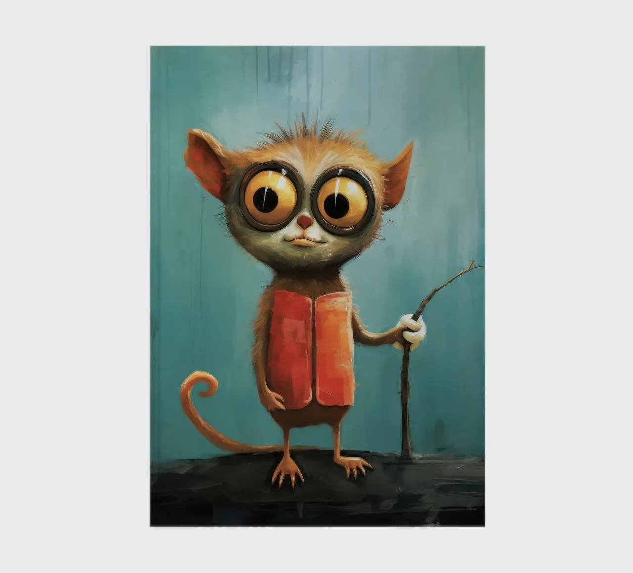 Minimal Tarsier 3 notebook by Minimal Animal Art