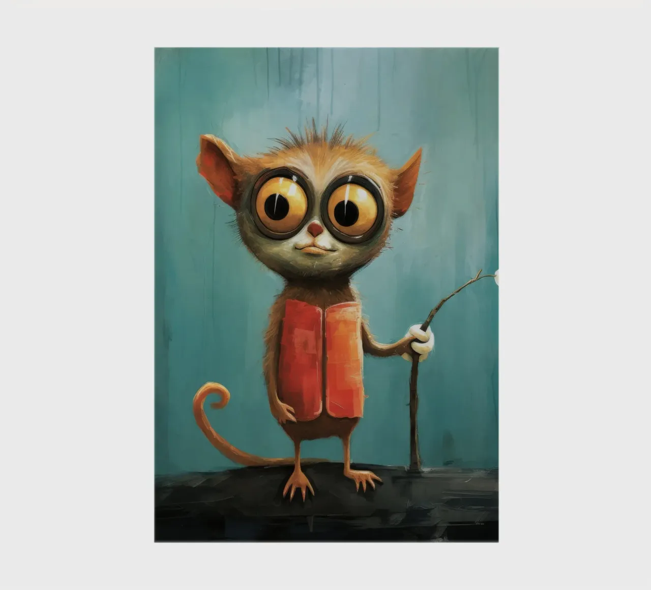 Minimal Tarsier 3 notebook by Minimal Animal Art