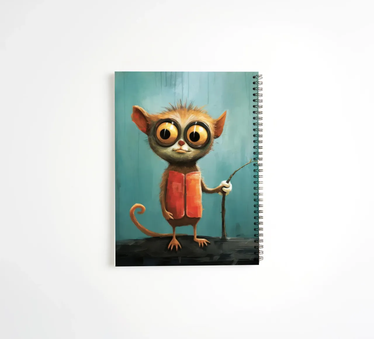 Minimal Tarsier 3 spiral notebook by Minimal Animal Art