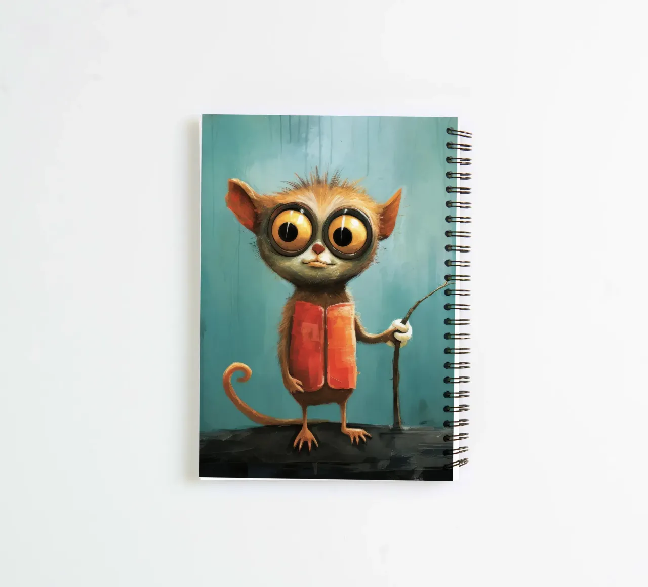 Minimal Tarsier 3 spiral notebook by Minimal Animal Art