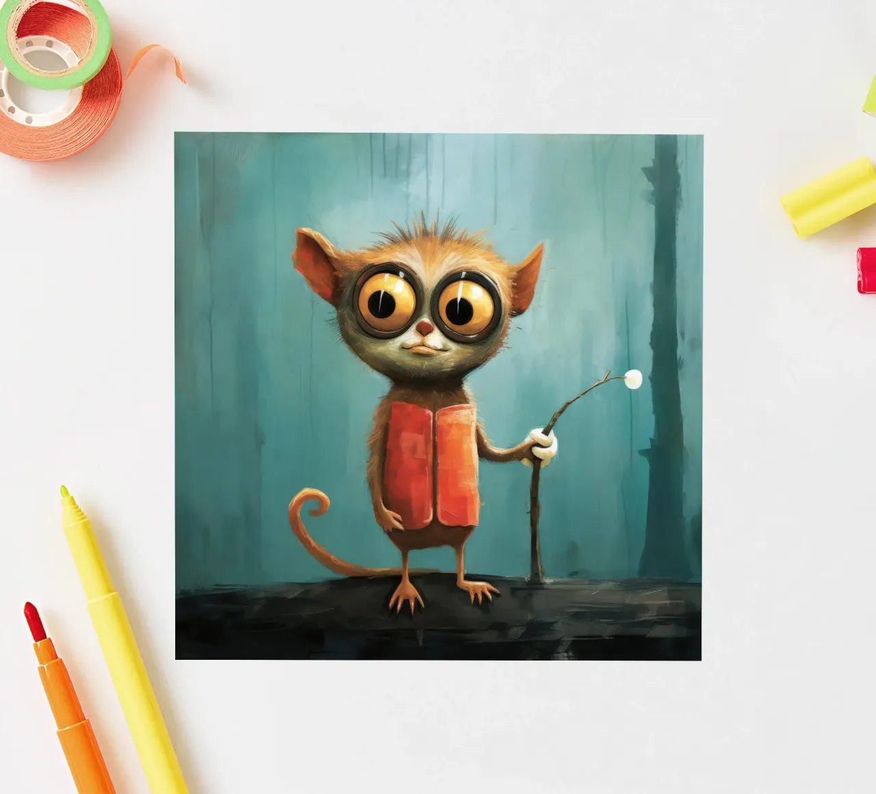 Minimal Tarsier 3 adesivo da Minimal Animal Art