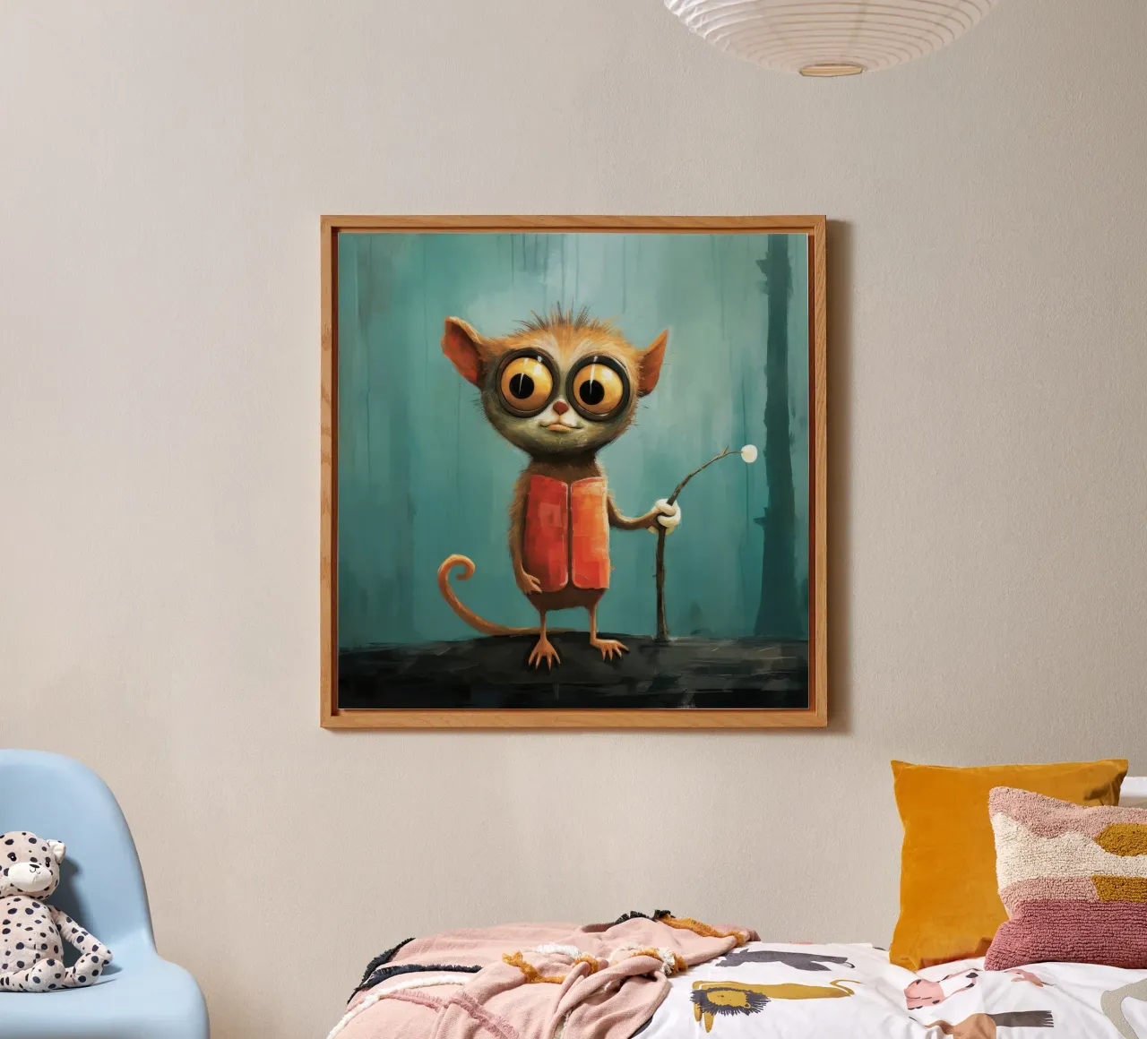 Minimal Tarsier 3 alluminio dibond da Minimal Animal Art