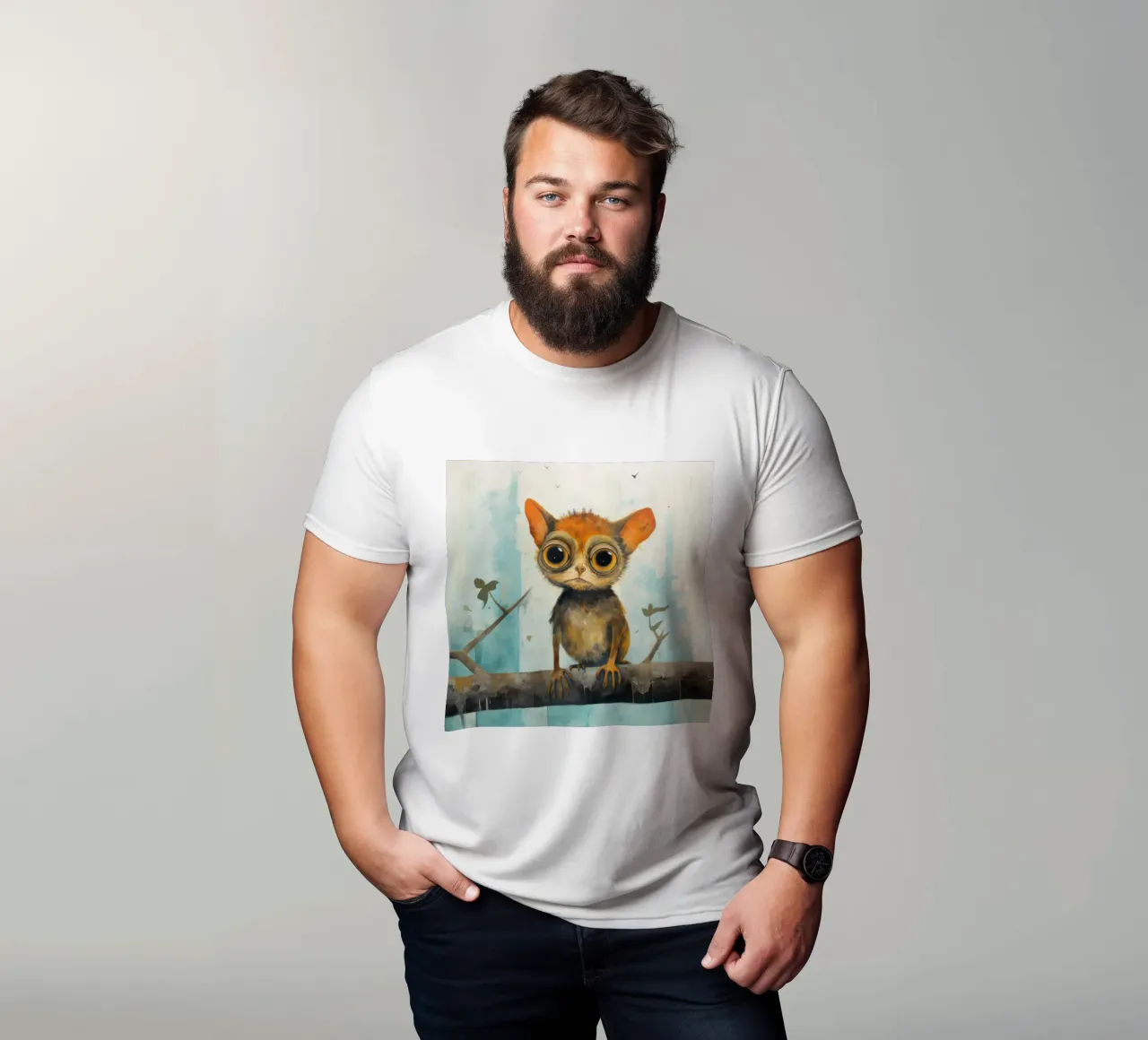 Tarsio minimo 1 t-shirt da Minimal Animal Art
