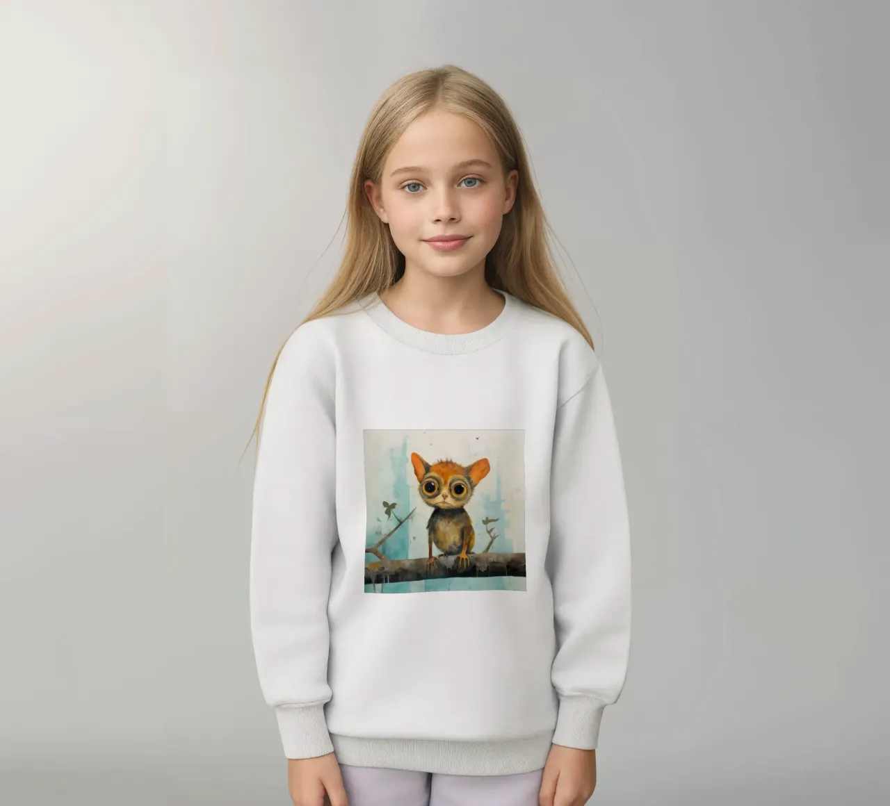 Tarsio minimo 1 felpa bambino da Minimal Animal Art