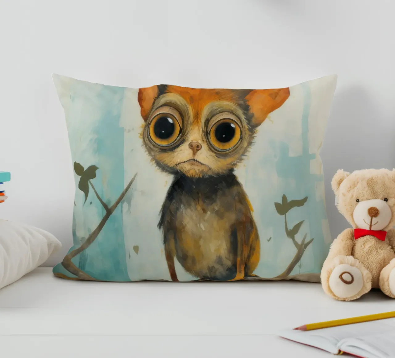 Tarsio minimo 1 cuscino da Minimal Animal Art