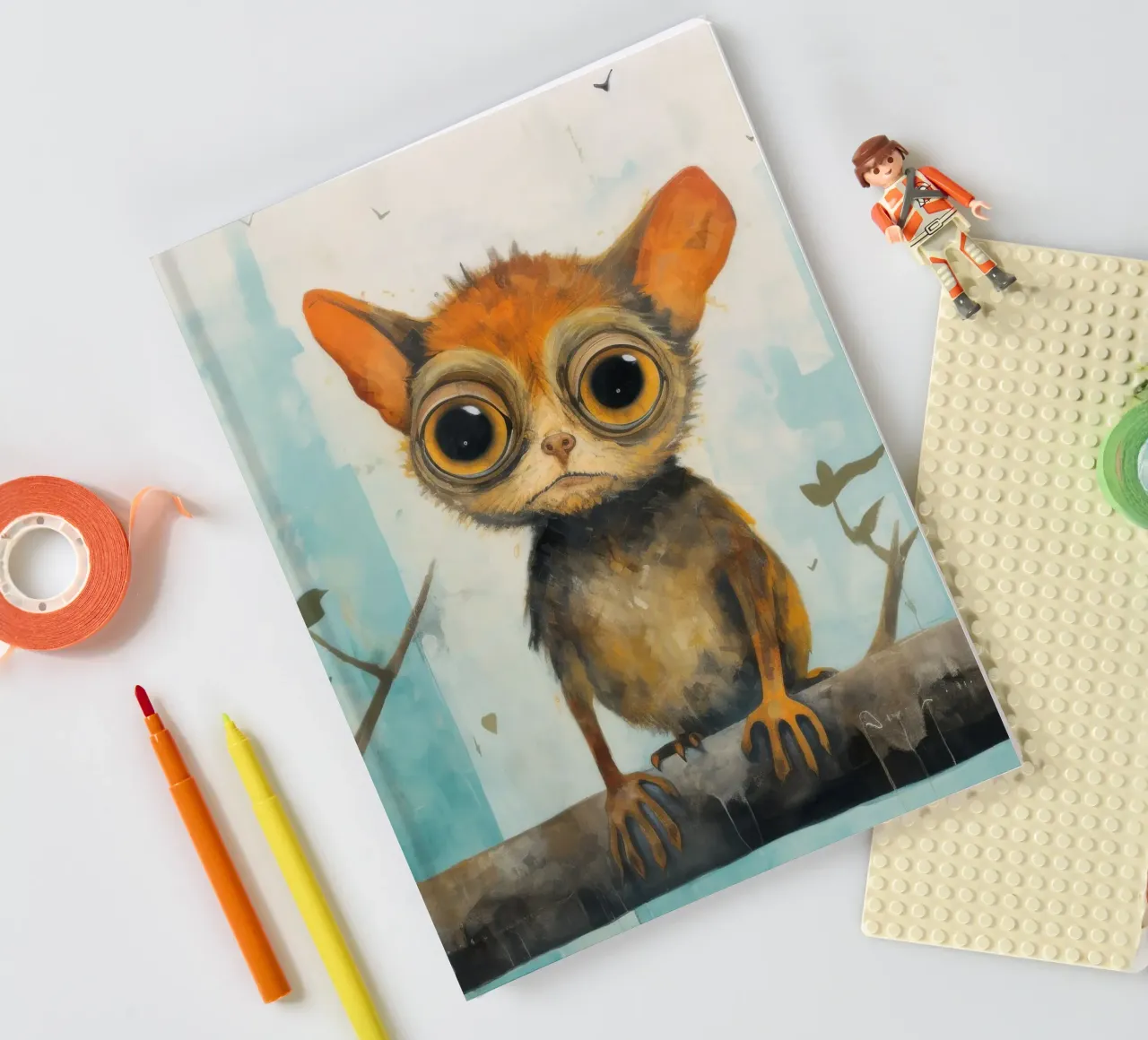 Minimal Tarsier 1 notebook by Minimal Animal Art