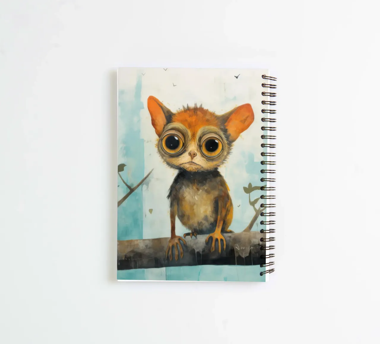 Minimal Tarsier 1 spiral notebook by Minimal Animal Art