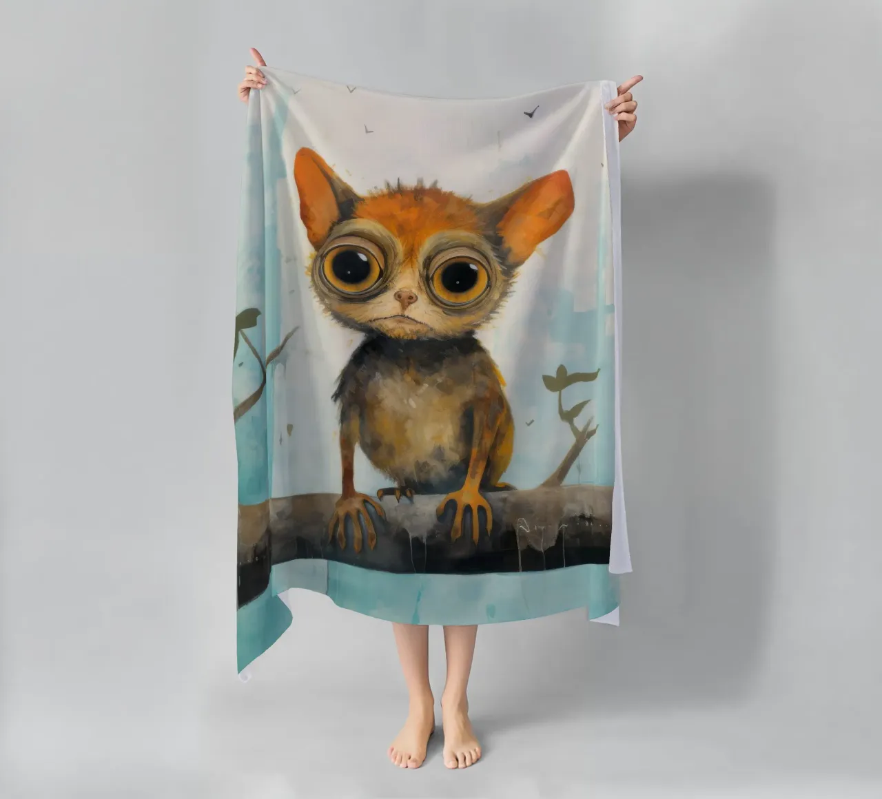 Tarsio minimo 1 telo mare da Minimal Animal Art