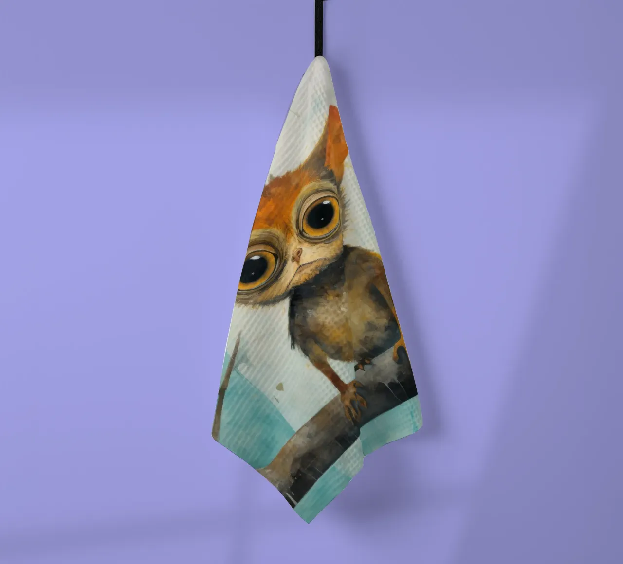 Tarsio minimo 1 canovaccio da cucina da Minimal Animal Art