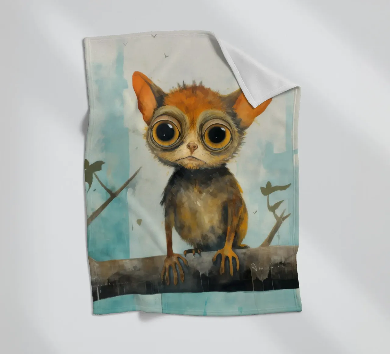 Tarsio minimo 1 coperta in pile da Minimal Animal Art