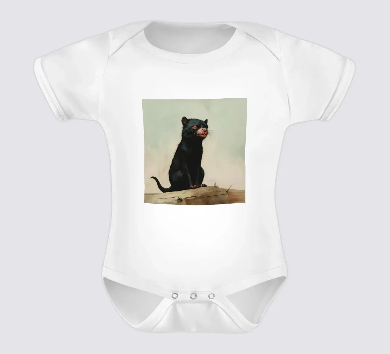 Minimal Tasmanian Devil 2 short-sleeve baby romper by Minimal Animal Art