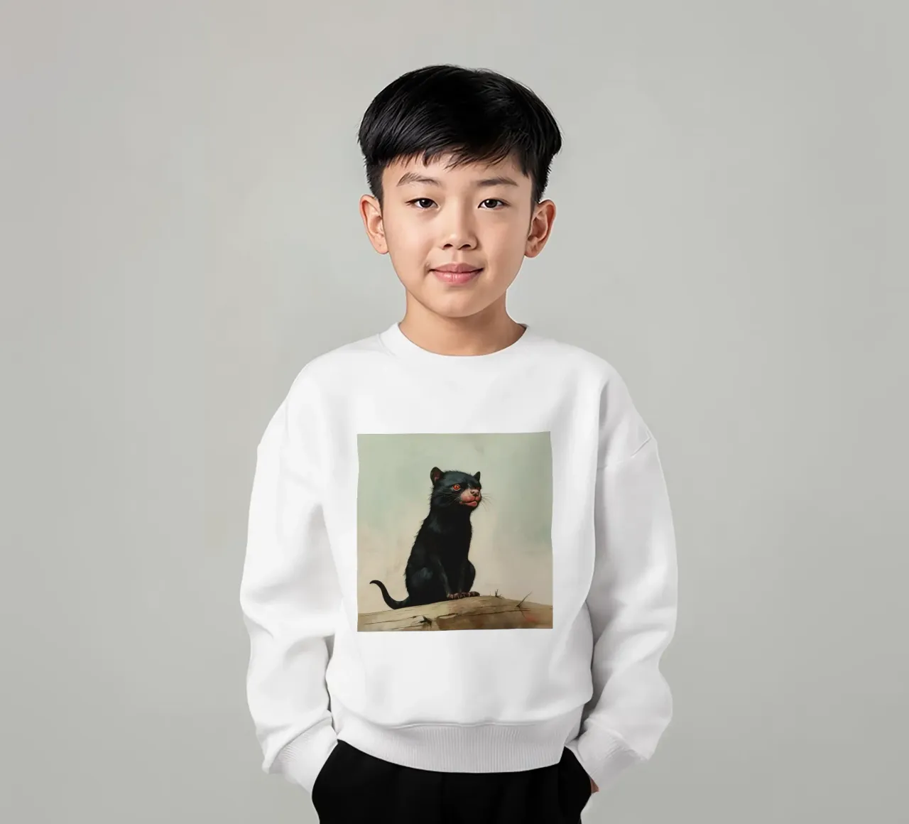 Minimal Tasmanian Devil 2 kids sweatshirt by Minimal Animal Art