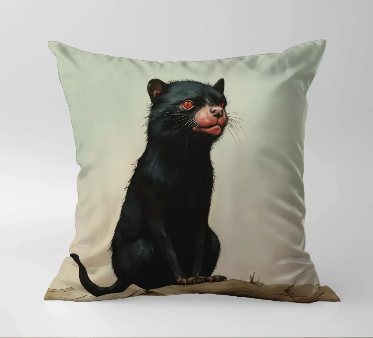 Minimal Tasmanian Devil 2 decorative cushion by Minimal Animal Art