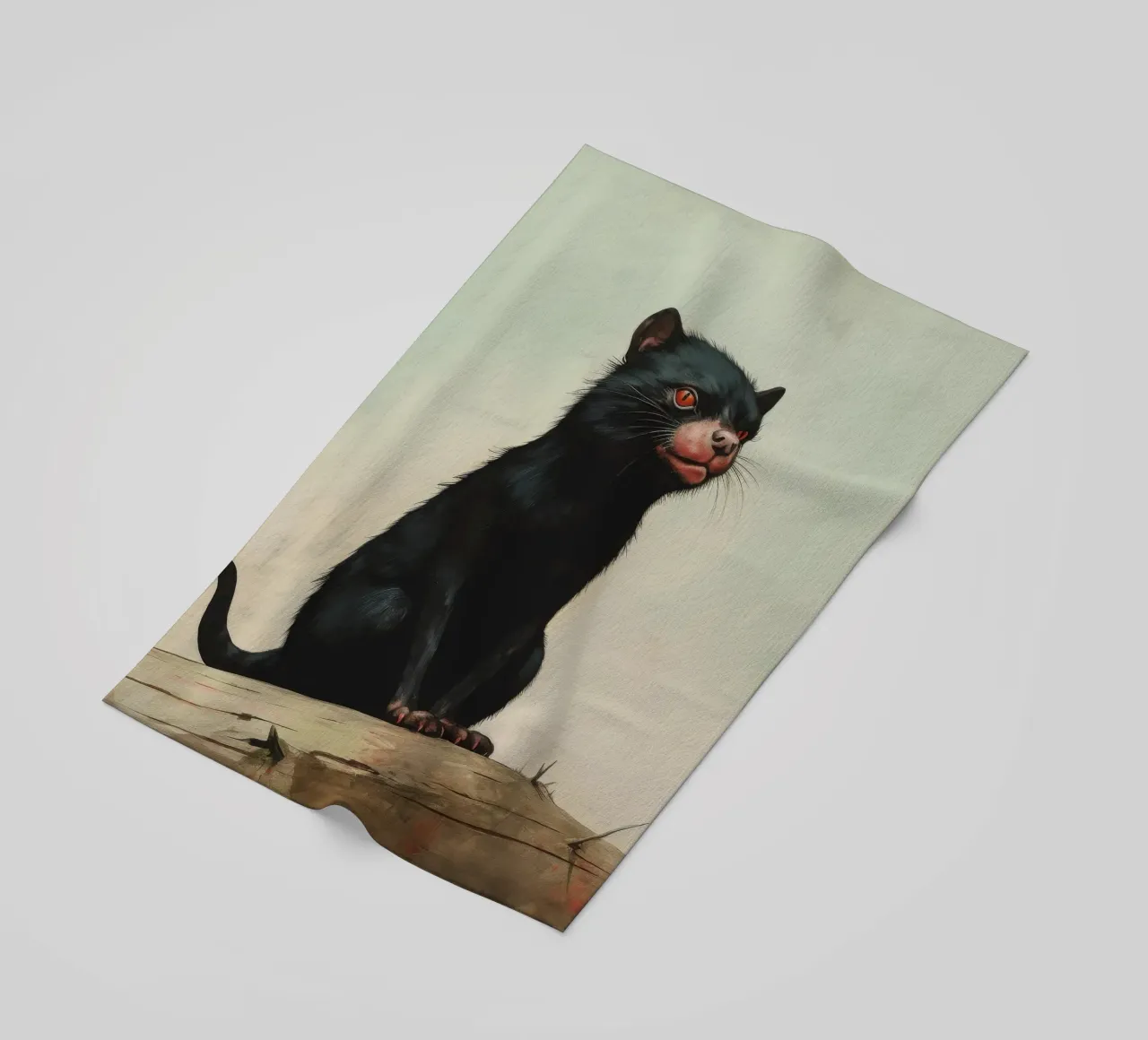 Minimal Tasmanian Devil 2 beach towel by Minimal Animal Art