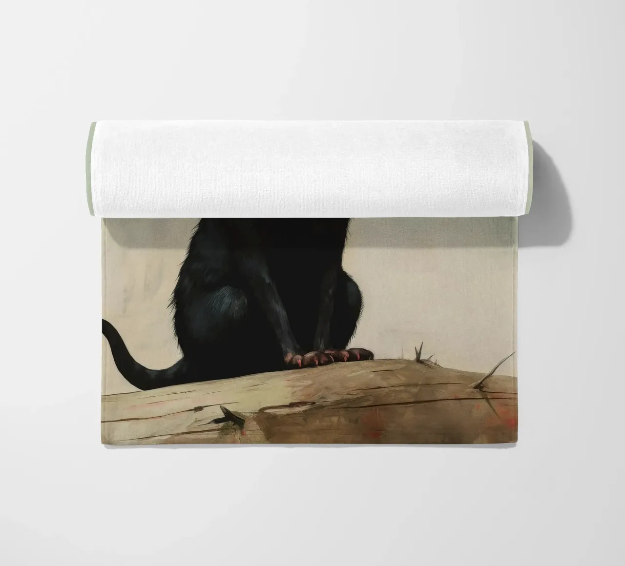 Minimal Tasmanian Devil 2 beach towel by Minimal Animal Art