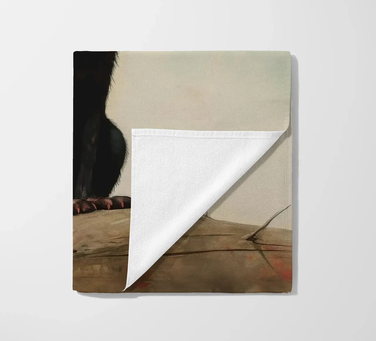 Minimal Tasmanian Devil 2 beach towel by Minimal Animal Art