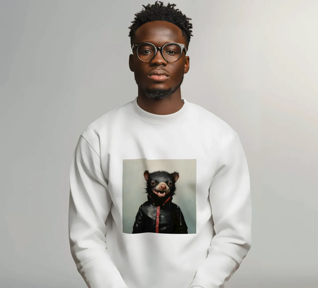 Diablo de Tasmania mínimo 3 sudadera de Minimal Animal Art