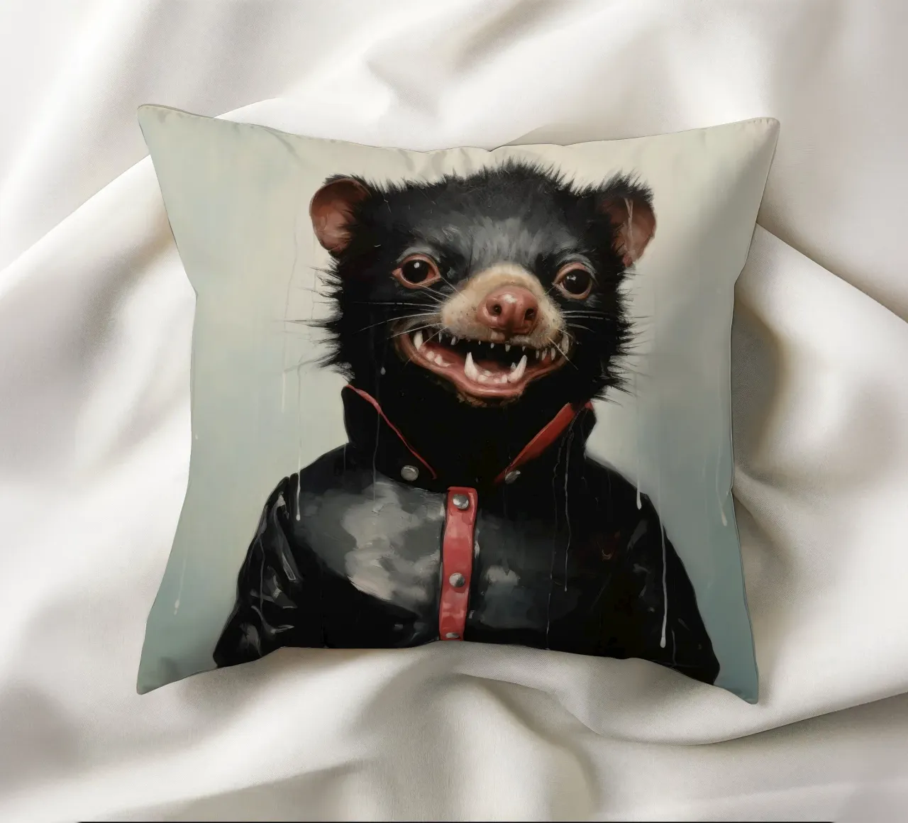 Minimal Tasmanian Devil 3 decorative cushion by Minimal Animal Art