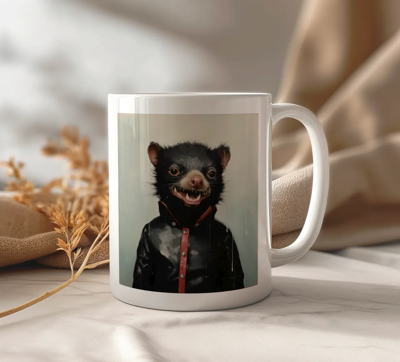 Diavolo della Tasmania minimale 3 tazza in ceramica da Minimal Animal Art