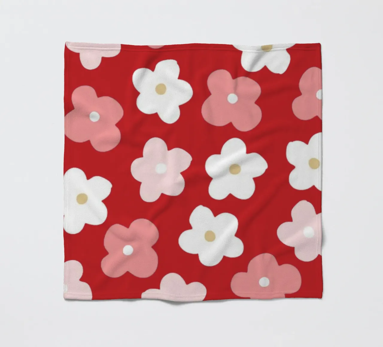 Design floreale preppy rosso coperta in pile da pdigitalprints