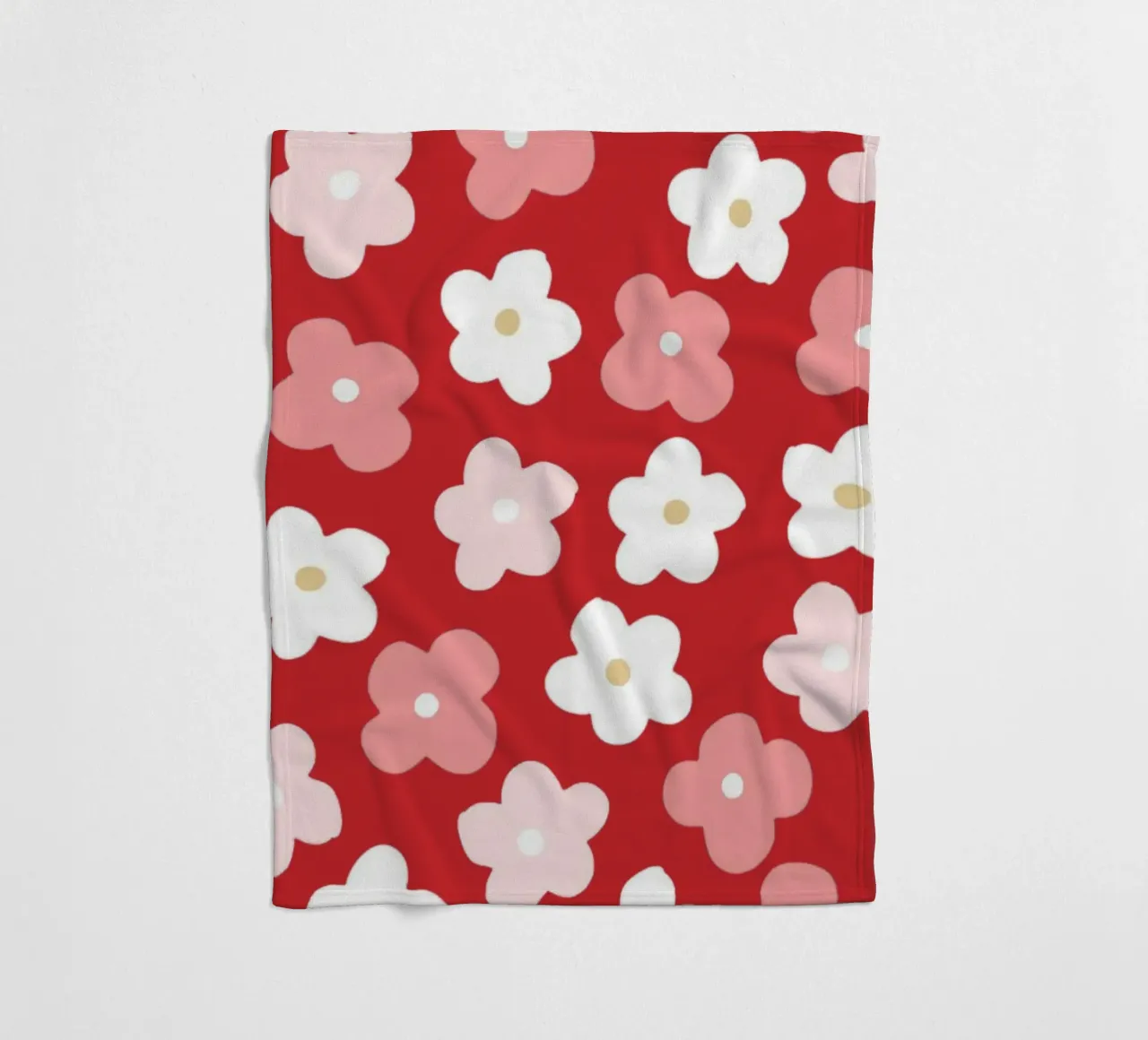 Design floreale preppy rosso coperta in pile da pdigitalprints