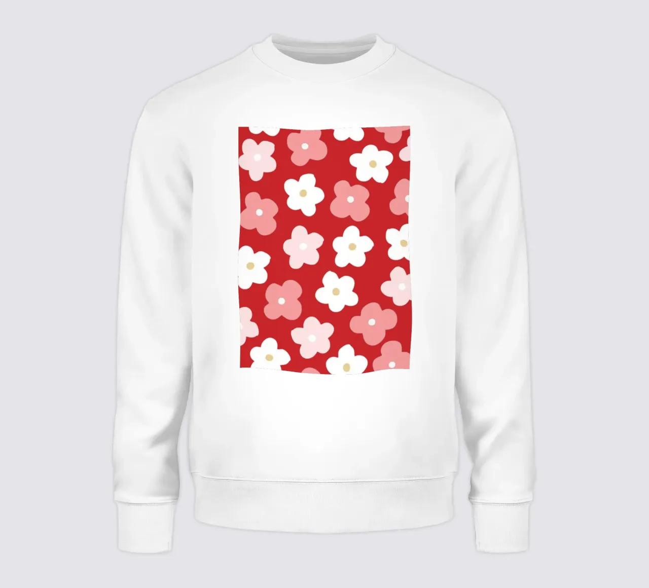 Design floreale preppy rosso felpa da pdigitalprints