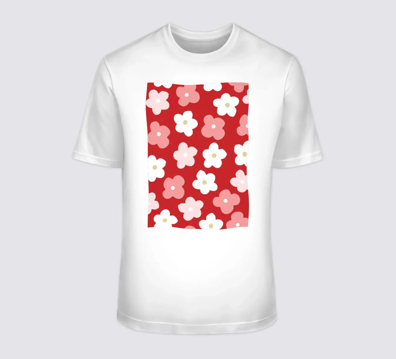 Design floreale preppy rosso t-shirt da pdigitalprints