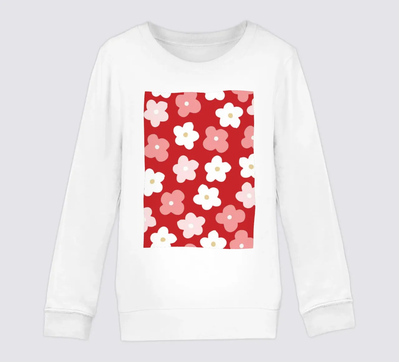 Design floreale preppy rosso felpa bambino da pdigitalprints