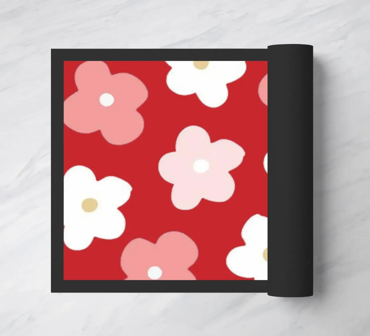 Design floreale preppy rosso zerbino da pdigitalprints