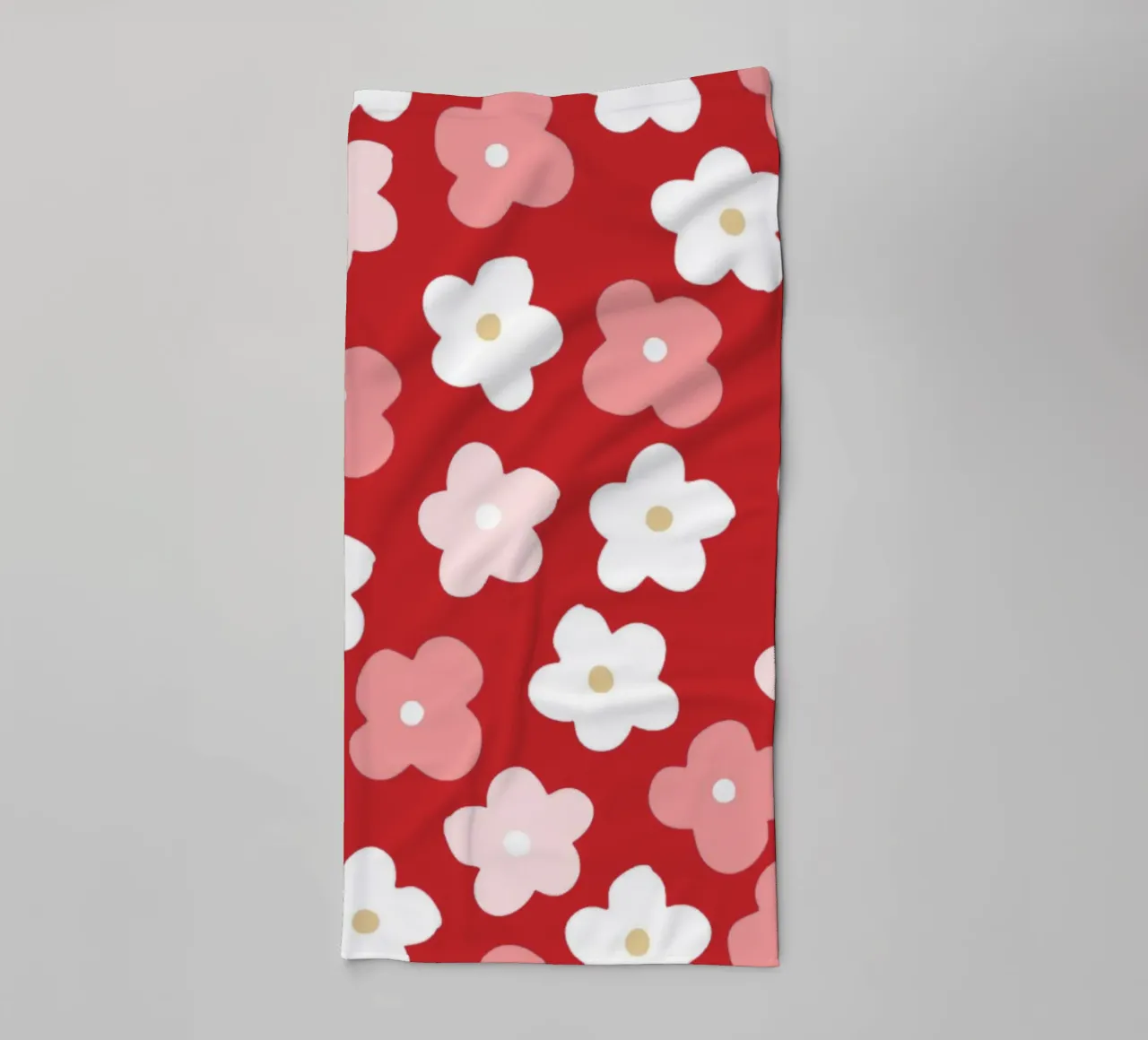 Design floreale preppy rosso asciugamano da bagno da pdigitalprints