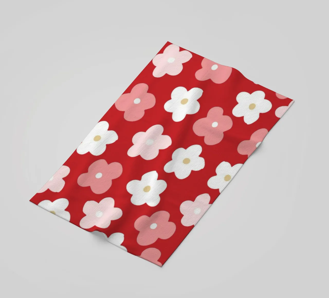 Design floreale preppy rosso telo mare da pdigitalprints