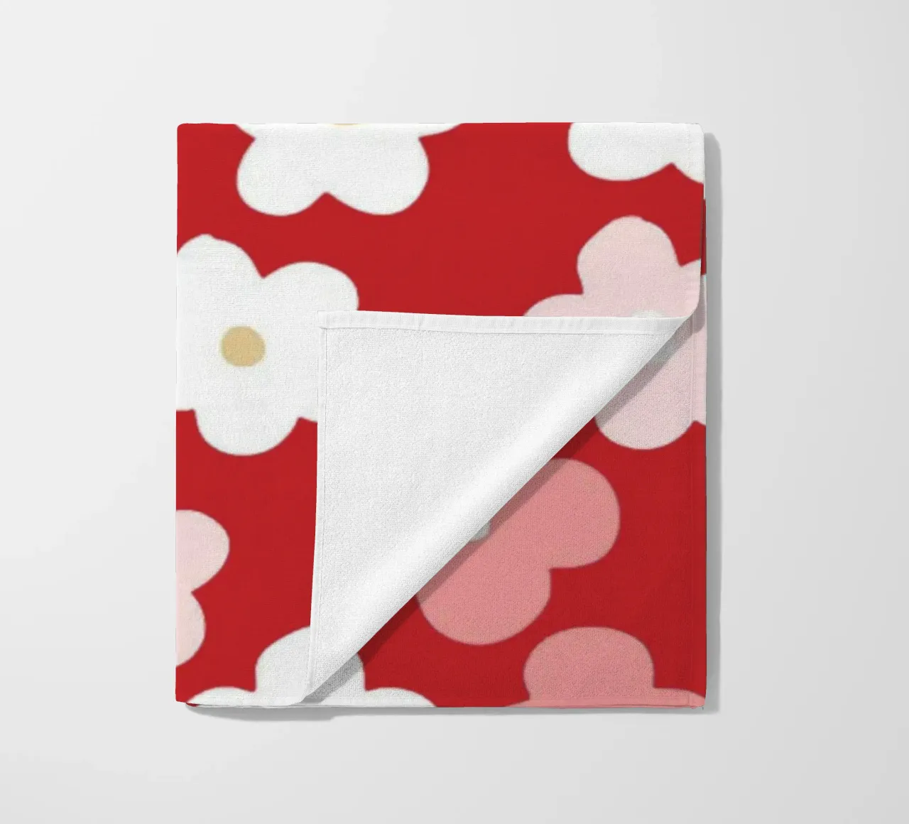 Design floreale preppy rosso telo mare da pdigitalprints