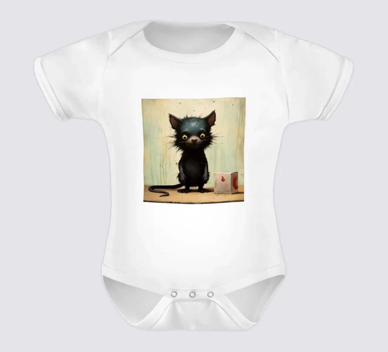 Minimal Tasmanian Devil 4 short-sleeve baby romper by Minimal Animal Art