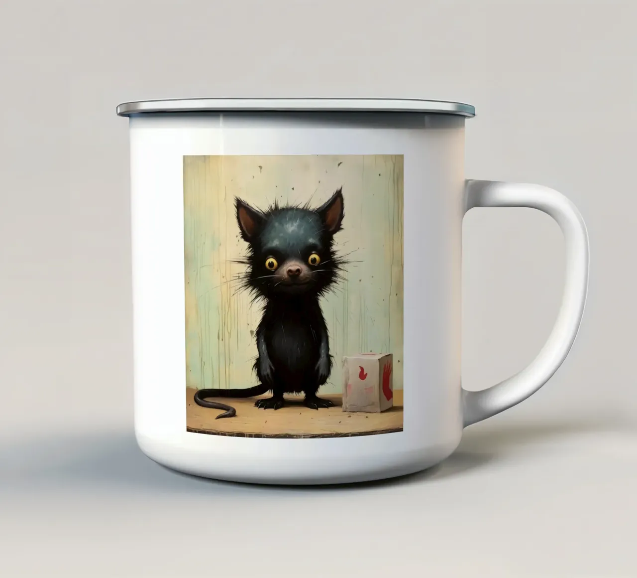 Minimale Tasmaanse Duivel 4 emaille mok van Minimal Animal Art