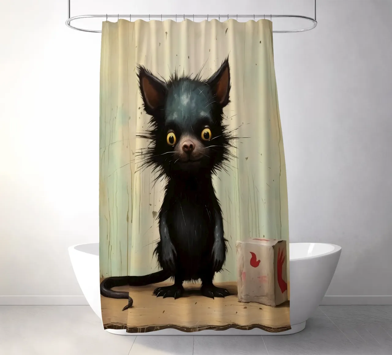 Minimal Tasmanian Devil 4 shower curtain by Minimal Animal Art