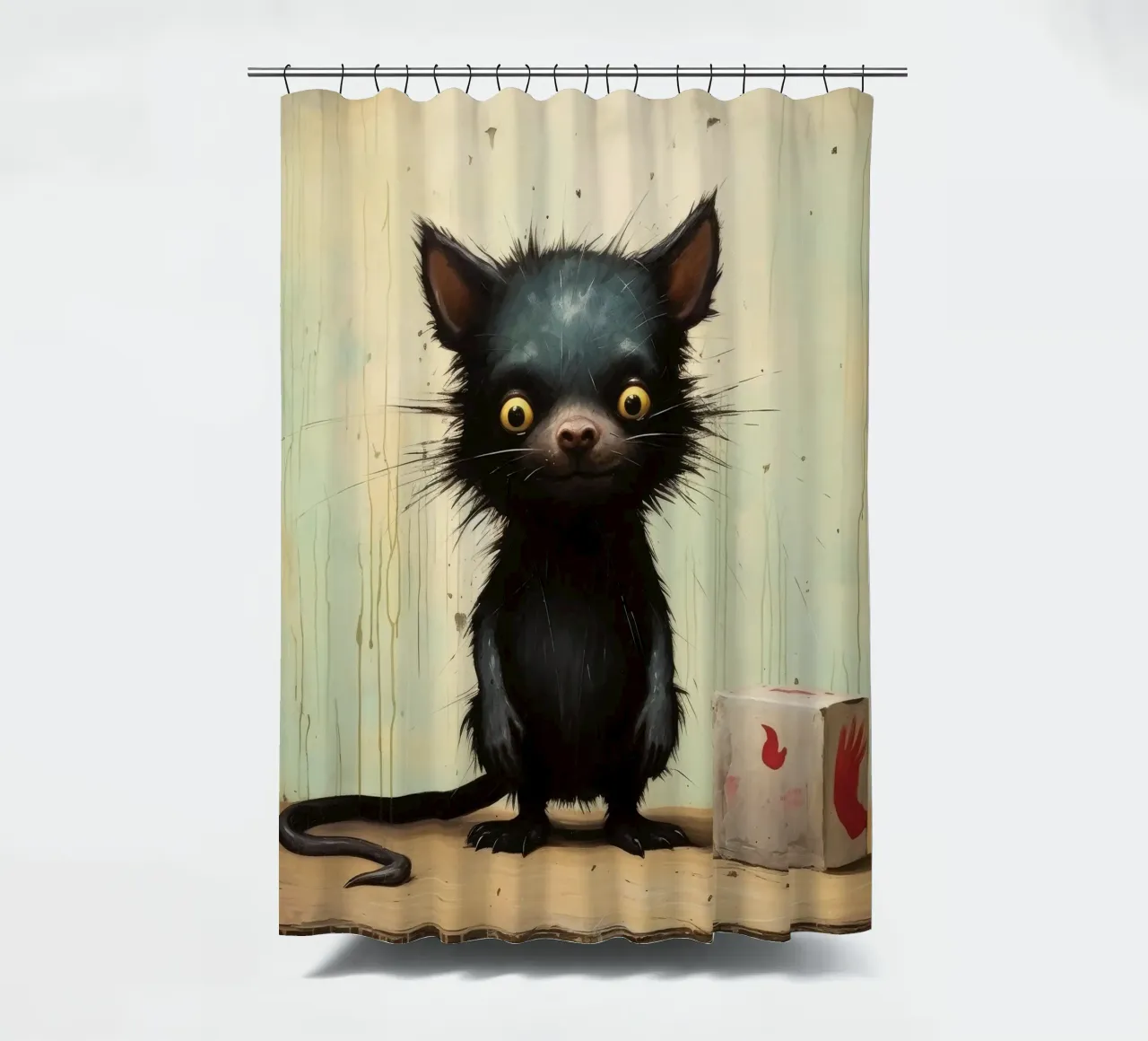 Minimal Tasmanian Devil 4 shower curtain by Minimal Animal Art