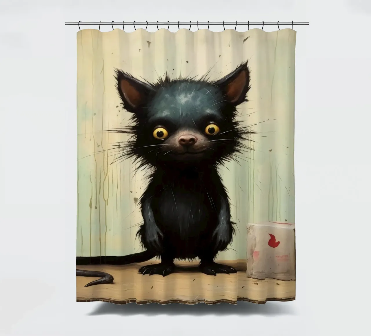 Minimal Tasmanian Devil 4 shower curtain by Minimal Animal Art