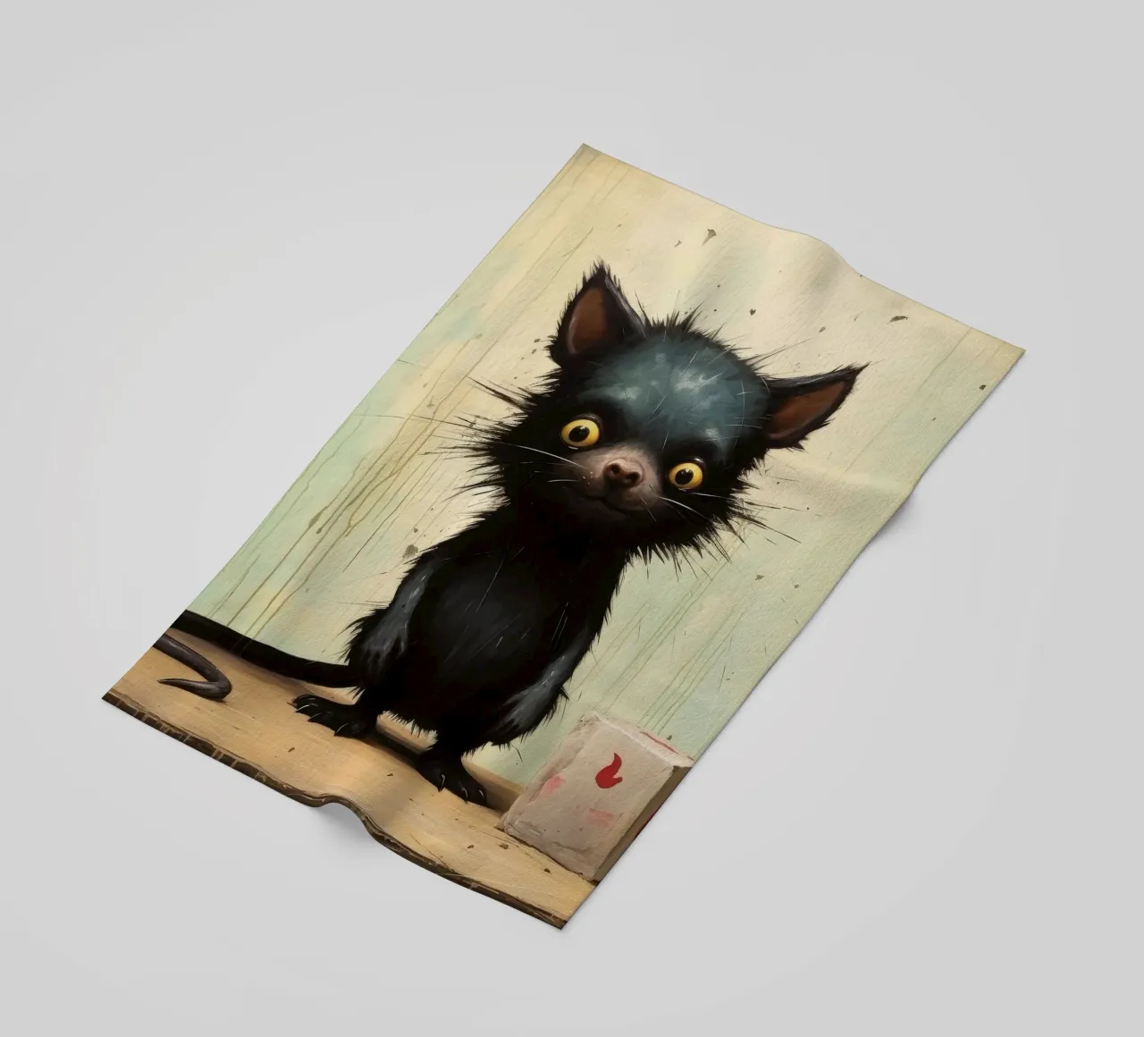 Minimal Tasmanian Devil 4 beach towel by Minimal Animal Art