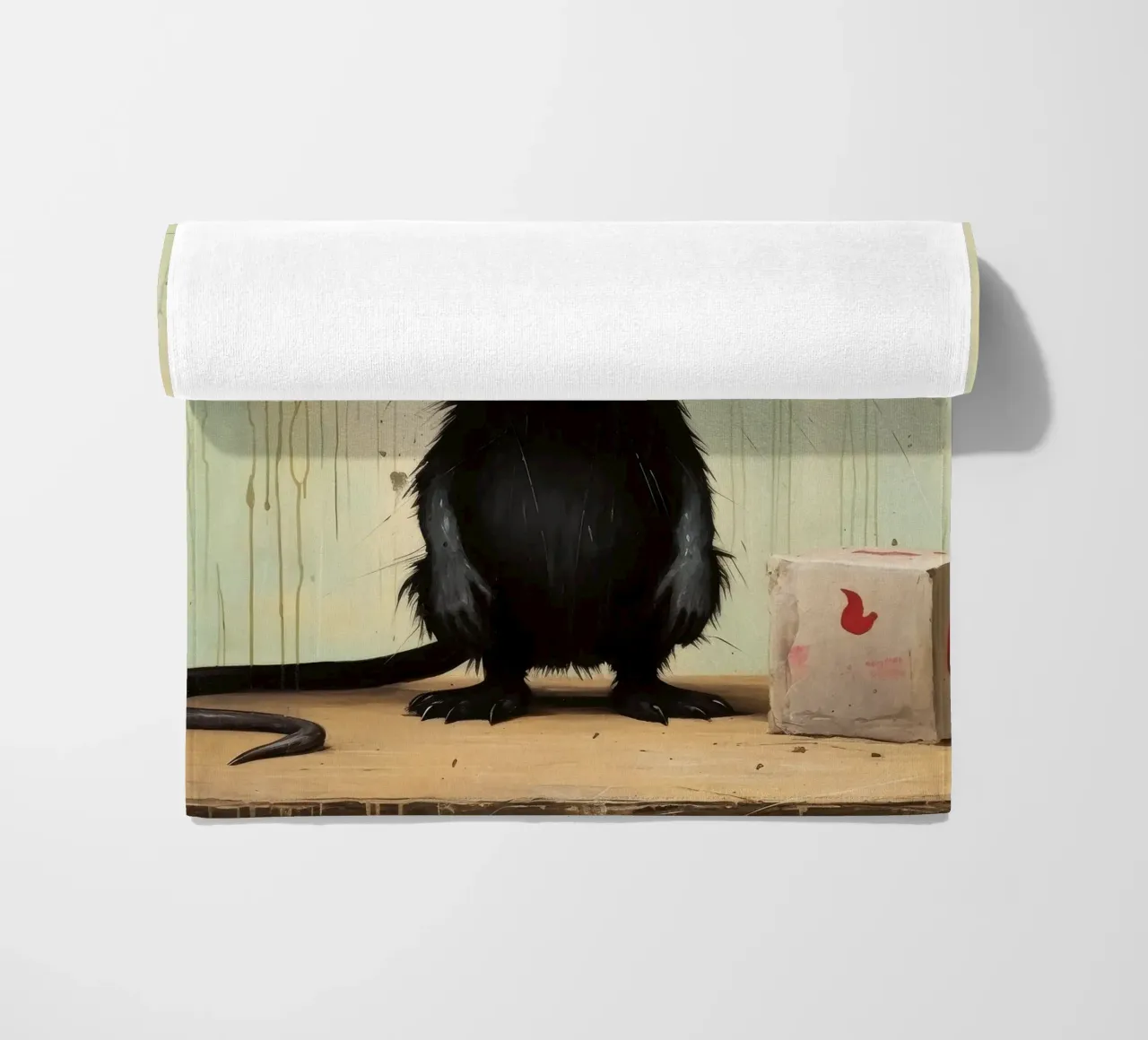 Minimal Tasmanian Devil 4 beach towel by Minimal Animal Art