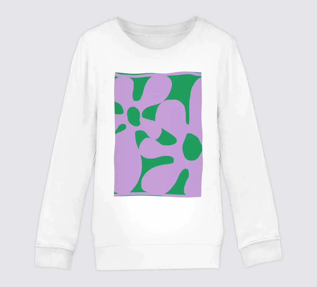 Grande fiore verde e viola Groovy felpa bambino da pdigitalprints