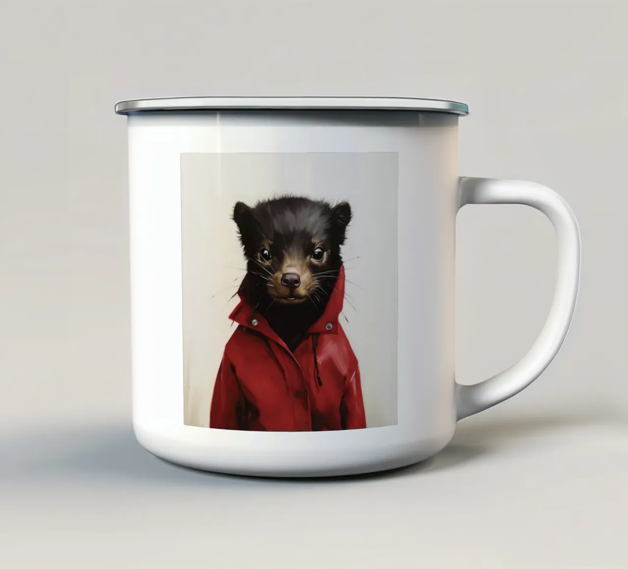 Diavolo della Tasmania minimo 1 tazza in smalto da Minimal Animal Art