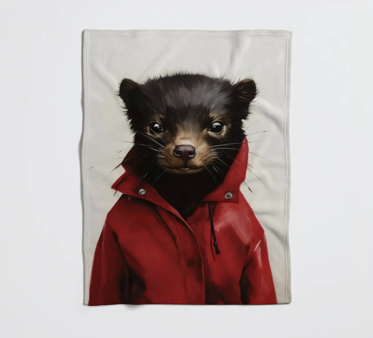 Minimal Tasmanian Devil 1 fleece blanket by Minimal Animal Art