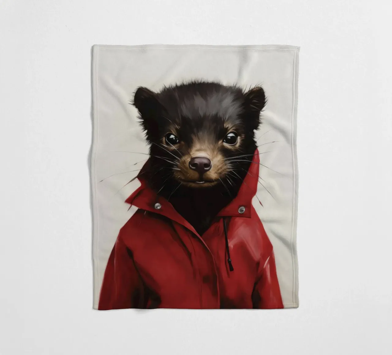 Minimal Tasmanian Devil 1 fleece blanket by Minimal Animal Art