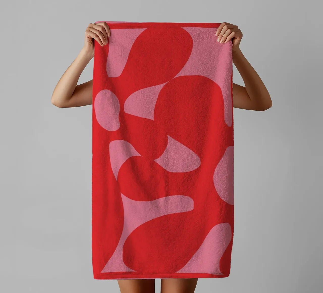 Big Groovy red flowers towel by pdigitalprints
