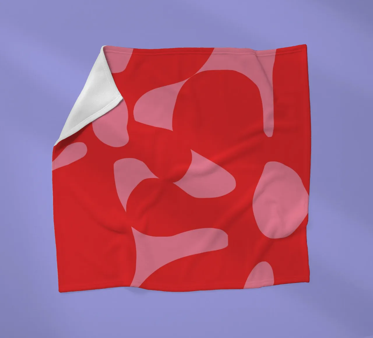 Big Groovy red flowers fleece blanket by pdigitalprints