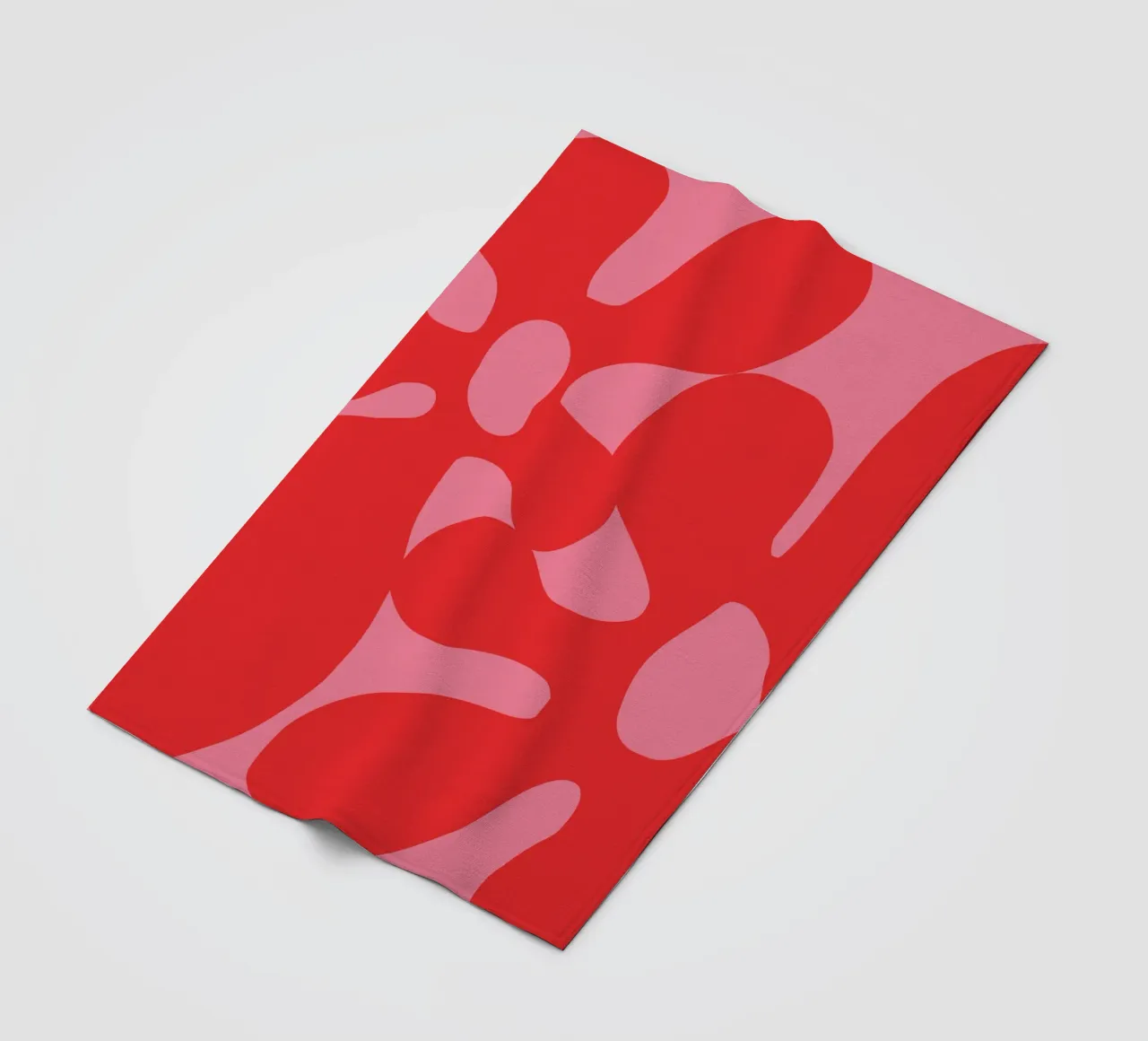 Big Groovy red flowers fleece blanket by pdigitalprints