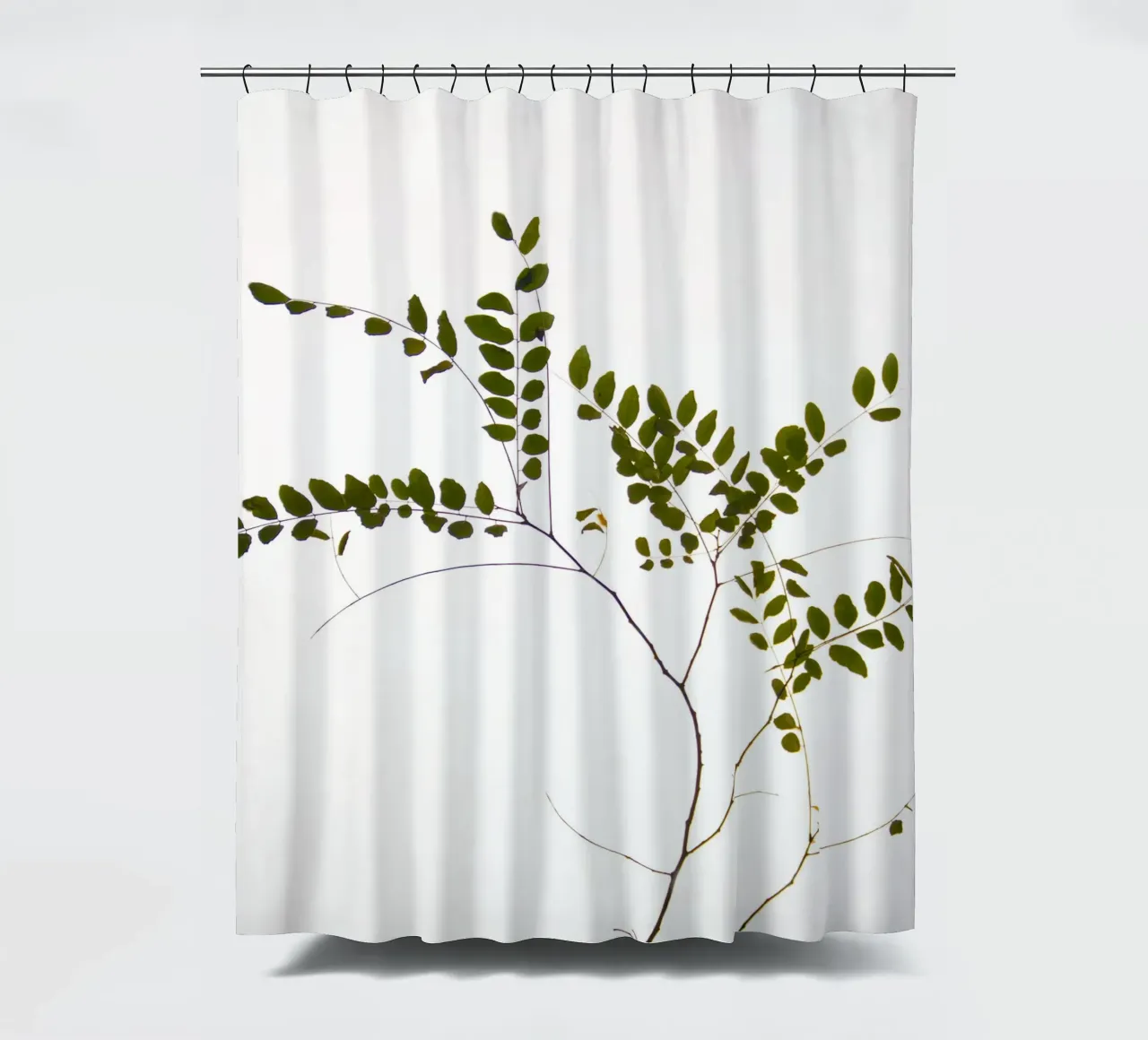 Minimalist tree branch shower curtain by Teresa André