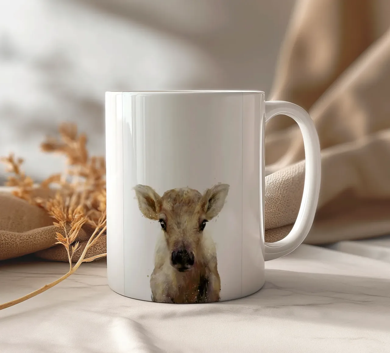 Little Reindeer tazza in ceramica da Amy Hamilton