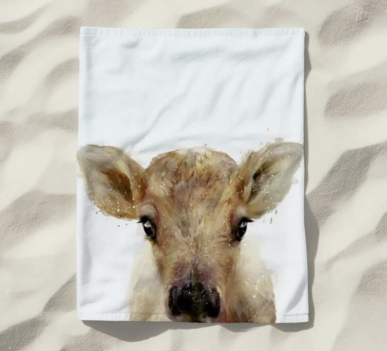 Little Reindeer beach towel by Amy Hamilton
