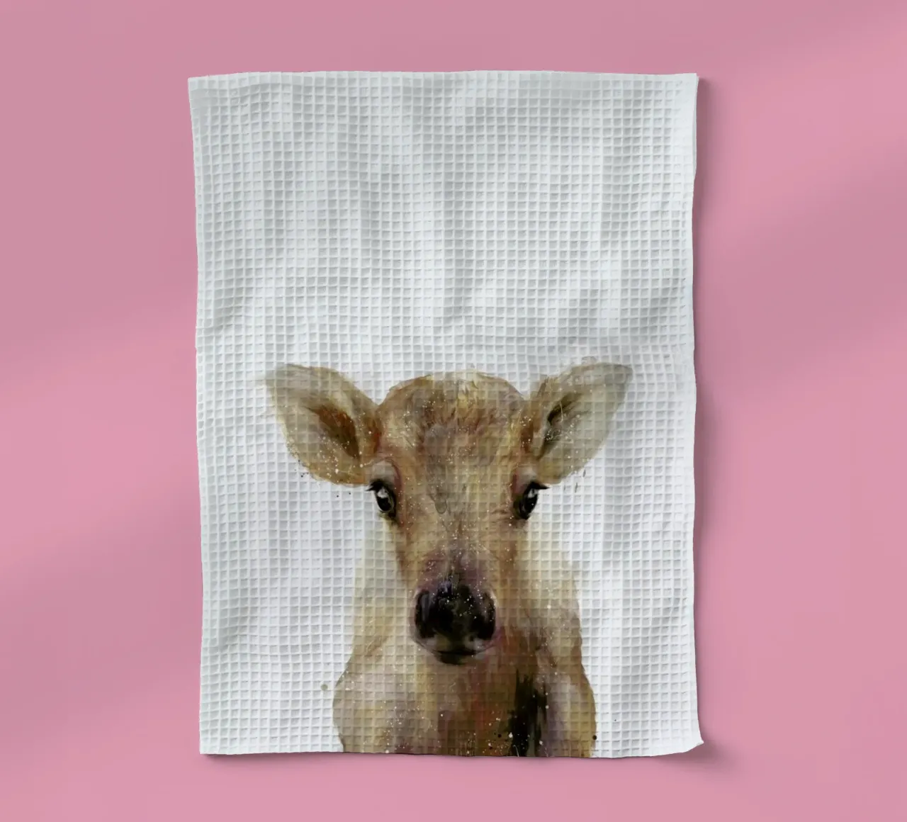 Little Reindeer tea towel by Amy Hamilton